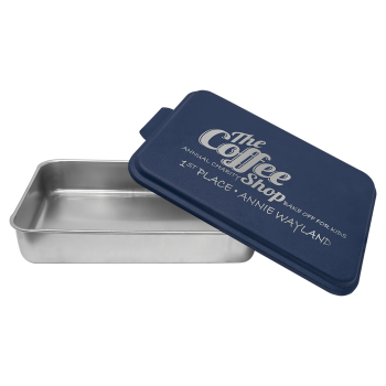 9" x 13" Aluminum Cake Pan with Navy Blue Lid