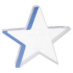 7 3/4" x 7" Star Acrylic with Blue Edge