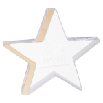 7 3/4" x 7" Star Acrylic with Gold Edge