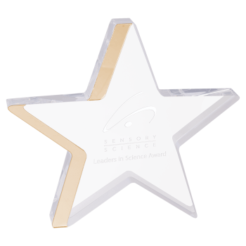 7 3/4" x 7" Star Acrylic with Gold Edge