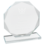 6" Octagon Clear Glass Award