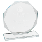 6 1/2" Octagon Clear Glass Award