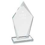 6 3/4" Diamond Clear Glass Award