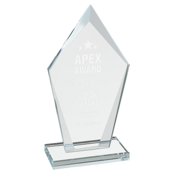 6 3/4" Diamond Clear Glass Award