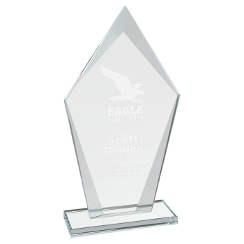 8 1/2" Diamond Clear Glass Award