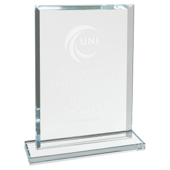 7" Rectangle Clear Glass Award