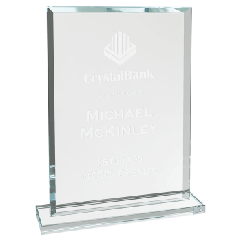 8 1/2" Rectangle Clear Glass Award