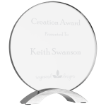 8 1/2" Round Cosmic Acrylic with Silver Base