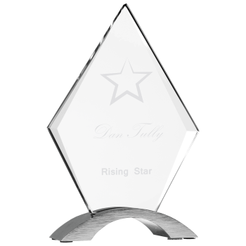 7 1/4" Diamond Cosmic Acrylic with Silver Base