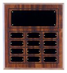 11 3/4" x 12 3/4" Cherry Finish Completed Perpetual Plaque with 12 Plates