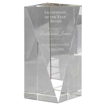 6" Crystal Triangle Front Pillar