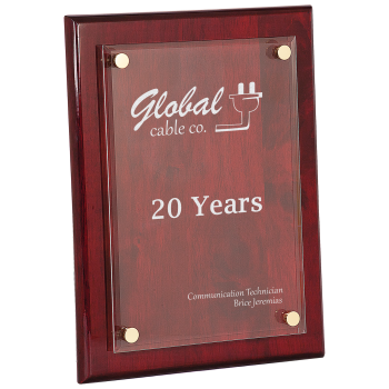 9" x 12" Rosewood Piano Finish Floating Acrylic Plaque