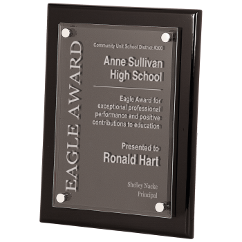 10 1/2" x 13" Black Piano Finish Floating Acrylic Plaque
