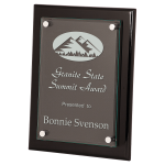 9" x 12" Black Piano Finish Floating Glass Plaque