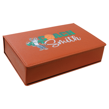 6 oz. Basketball Laserable Leatherette Flask Gift Set