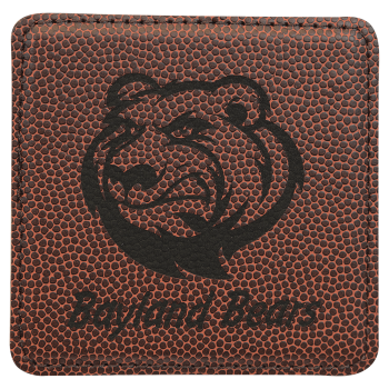 4" x 4" Square Football Laserable Leatherette Coaster
