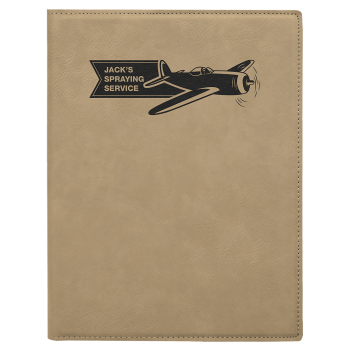 7" x 9" Light Brown Laserable Leatherette Small Portfolio with Notepad