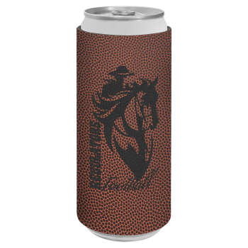 Football Laserable Leatherette Slim Beverage Holder