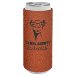 Basketball Laserable Leatherette Slim Beverage Holder