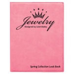 7" x 9" Pink Laserable Leatherette Small Portfolio with Notepad