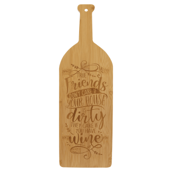 17" x 5 1/4" Bamboo Wine Bottle Cutting Board