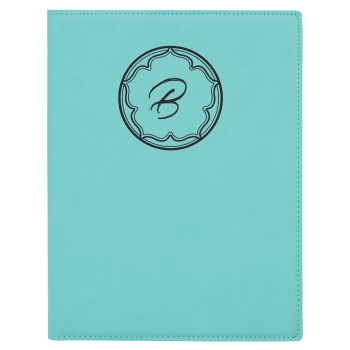 7" x 9" Teal Laserable Leatherette Small Portfolio with Notepad
