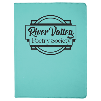 9 1/2" x 12" Teal Laserable Leatherette Portfolio with Notepad