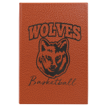 5 1/4" x 8 1/4" Basketball Laserable Leatherette Journal with Lined Notepad