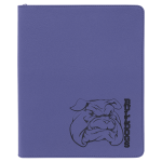 9 1/2" x 12" Purple with Zipper Laserable Leatherette Portfolio with Notepad