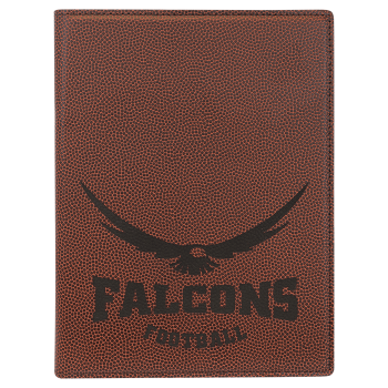 7" x 9" Football Laserable Leatherette Portfolio with Notepad