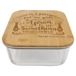 50 oz. Rectangle Glass Container with Bamboo Lid