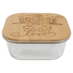 27 oz. Square Glass Container with Bamboo Lid