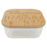37 oz. Square Glass Container with Bamboo Lid