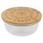 21 oz. Round Glass Container with Bamboo Lid