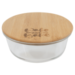 32 oz. Round Glass Container with Bamboo Lid