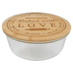 44 oz. Round Glass Container with Bamboo Lid