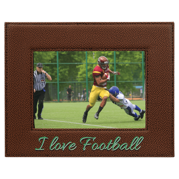 5" x 7" Football Laserable Leatherette Photo Frame