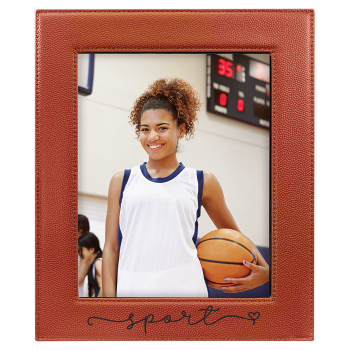8" x 10" Basketball Laserable Leatherette Photo Frame