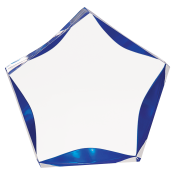 5" Clear/Blue Luminary Star Acrylic