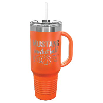 Polar Camel 40 oz. Orange Travel Mug with Snap Lid & Straw