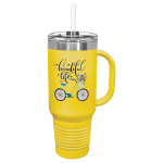 Polar Camel 40 oz. Yellow Travel Mug with Snap Lid & Straw