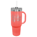 Polar Camel 40 oz. Coral Travel Mug with Snap Lid & Straw