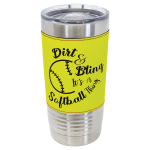 Polar Camel 20 oz. Softball Leather Tumbler with Slider Lid
