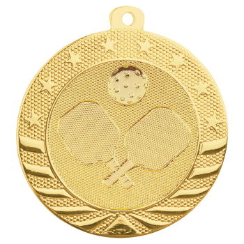2" Bright Gold Pickleball Starbrite Medal