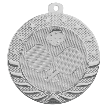 2" Bright Silver Pickleball Starbrite Medal
