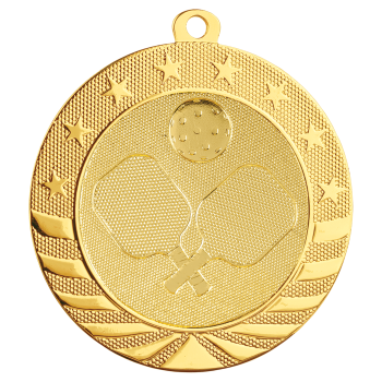 2 3/4" Bright Gold Pickleball Starbrite Medal