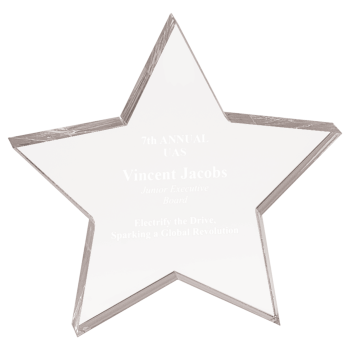 5" x 5" Clear Star Acrylic Paperweight