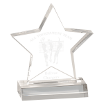 5" x 5" Clear Star Acrylic Award with 4" Base