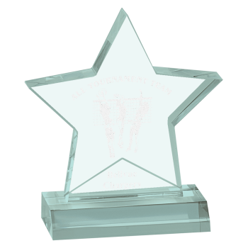 5" x 5" Jade Star Acrylic Award with 4" Base